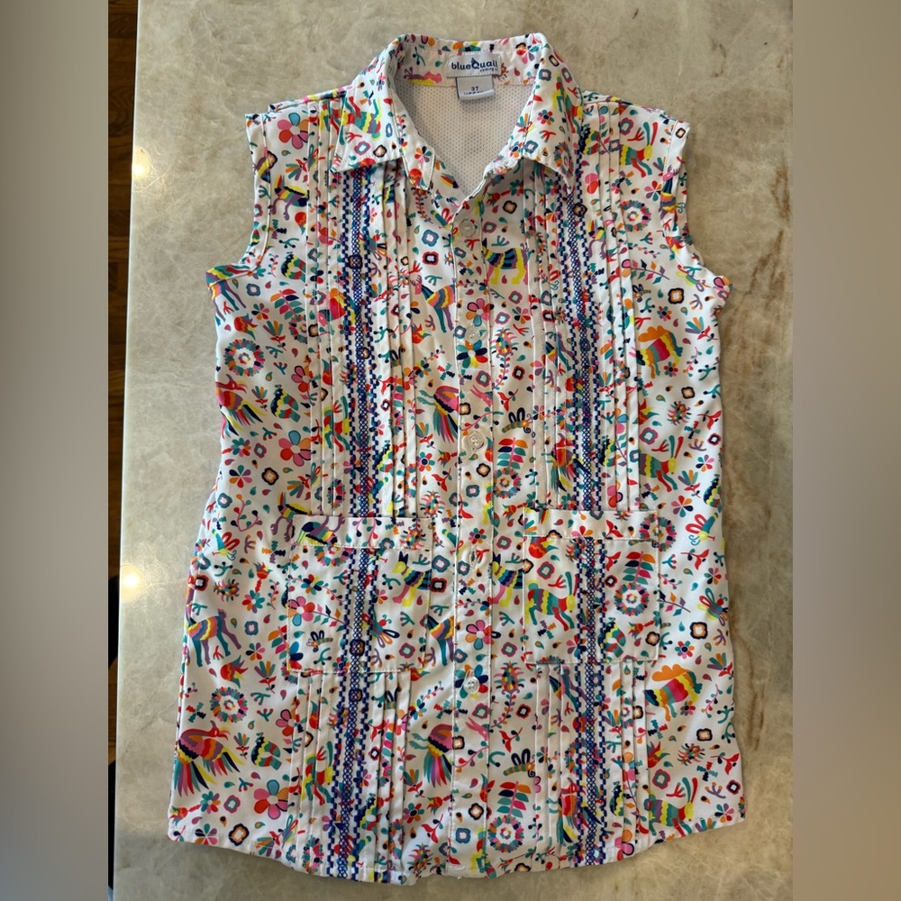 Blue Quail Guayabera - Otomi & Blue Sleeveless Dress - 3T